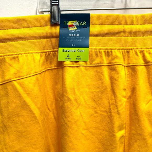 NWT TEK GEAR Women Mid Rise Drawstring Pockets Workout Yellow Shorts Plus Sz 2X - Picture 5 of 7